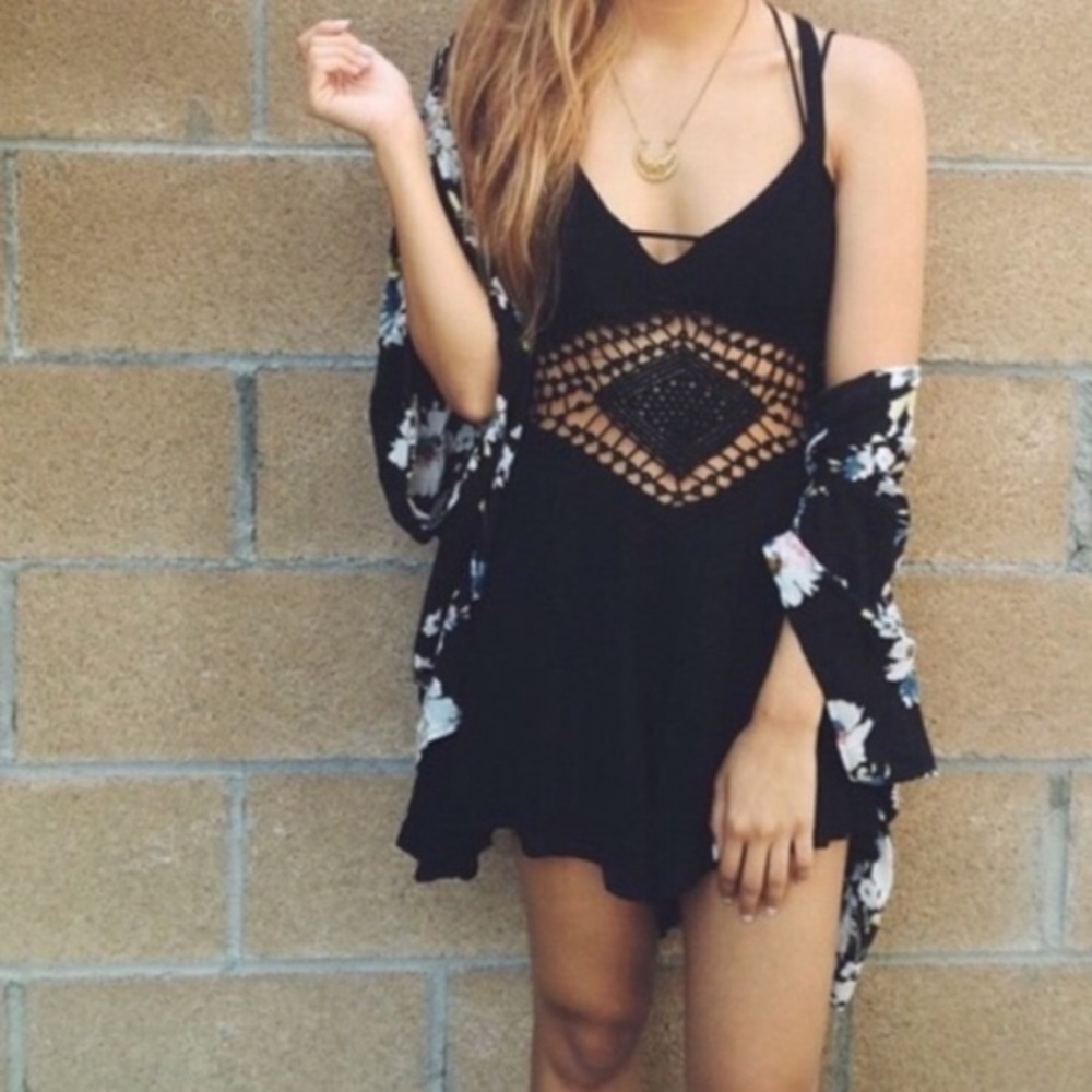 LF crochet cutout romper